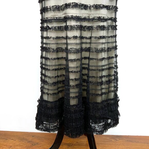 St. John Black Mesh Tule Formal Evening Prom Dress Silk Lining Sz 8 - Picture 7 of 16